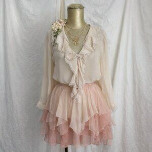 Chico's Silk Ruffle Blouse M